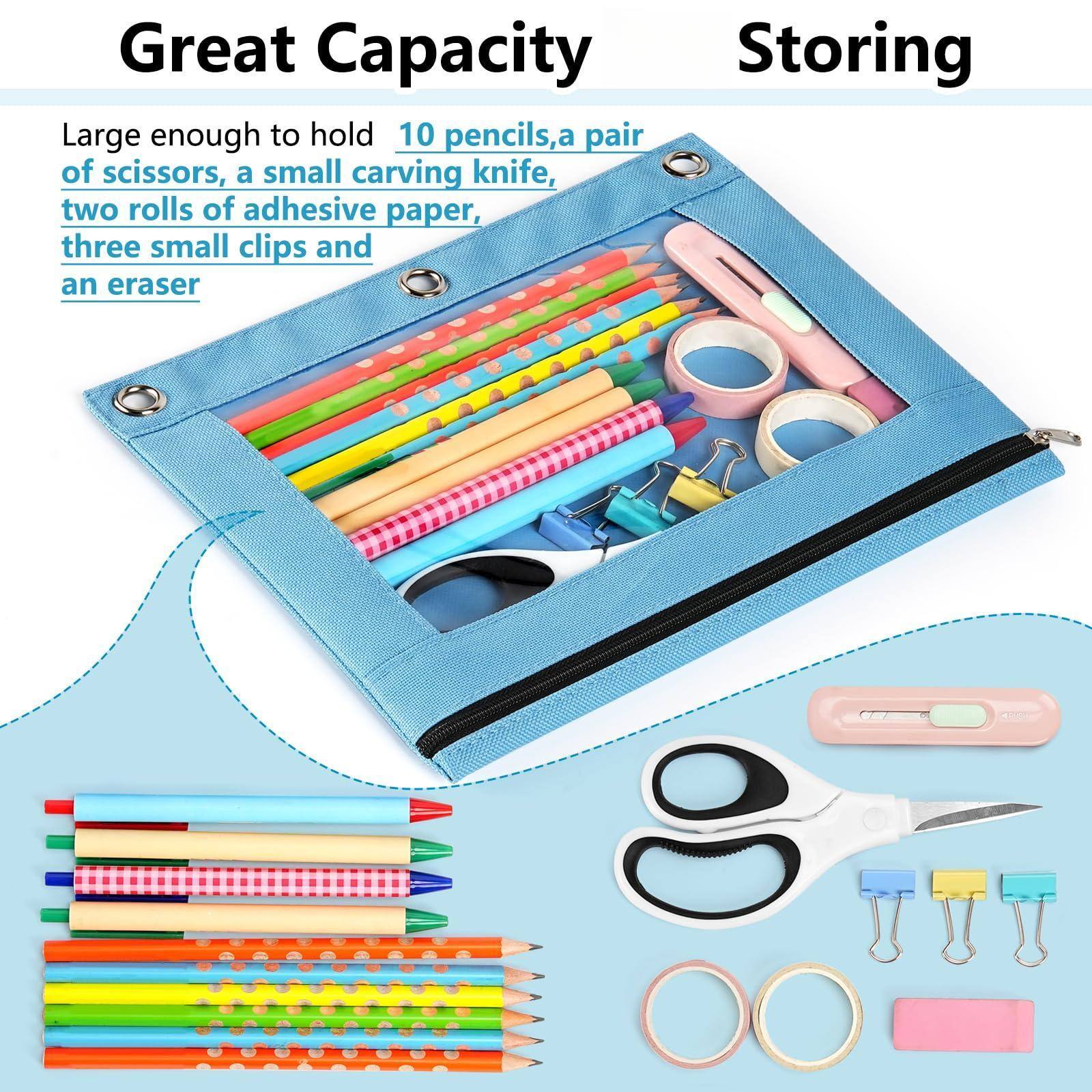 Great Capacity Storing

Large enough to hold 10 pencils, a pair of scissors, a small carving knife, two rolls of adhesive paper, three small clips and an eraser
