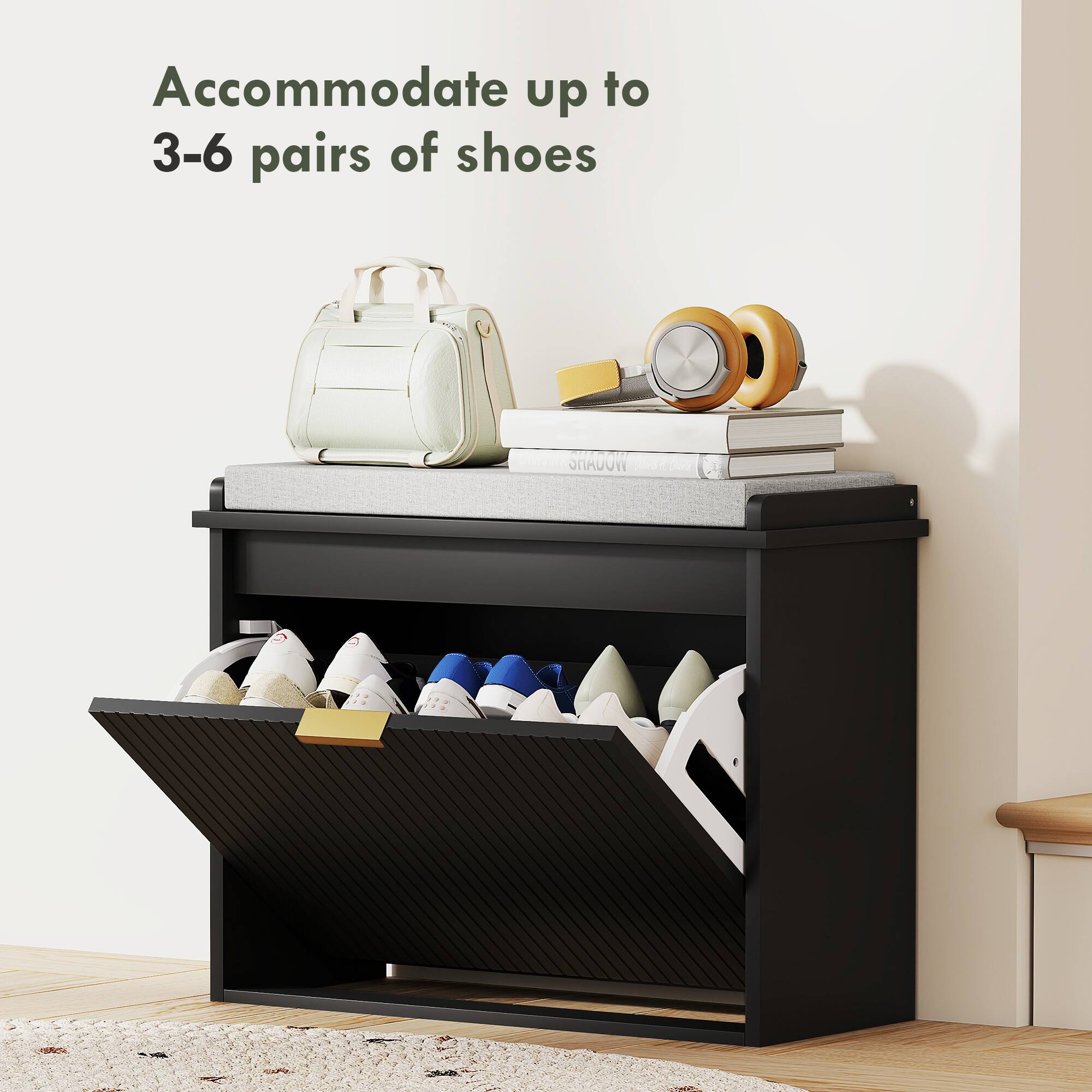 Accommodate up to 3-6 pairs of shoes
