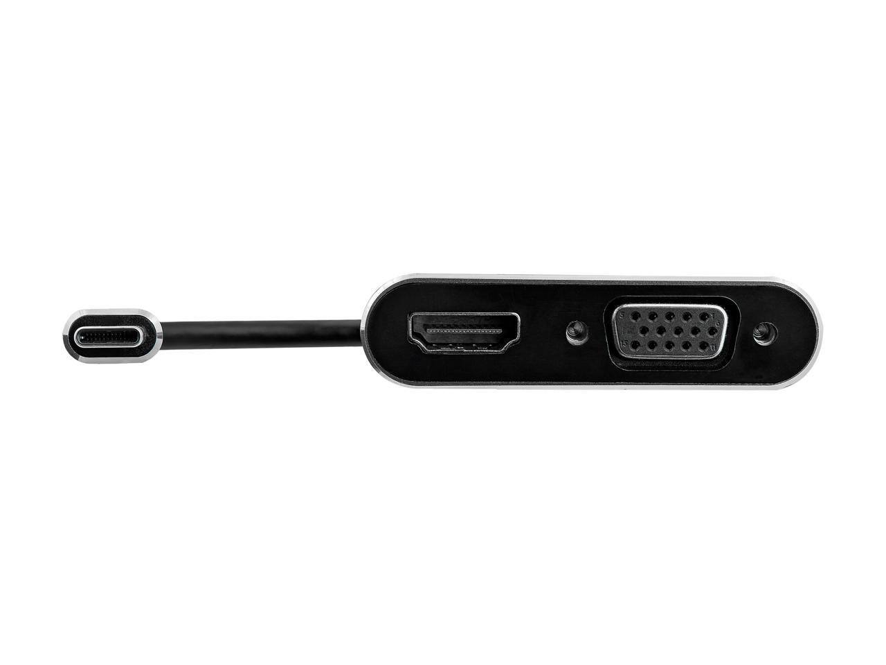 Alt View 3. StarTech.com - StarTech.com USB-C to VGA & HDMI Adapter, Aluminum, 6in Cable.