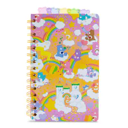 Silver Buffalo - Care Bears Rainbows 5-Tab Spiral Notebook With 75 Sheets - Pink
