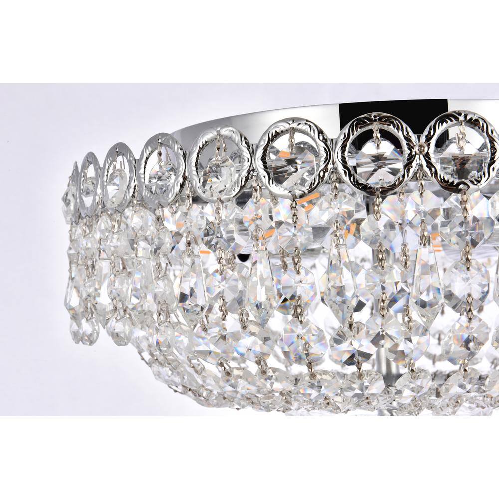 Alt View 2. Elegant Lighting - Century 4 light Chrome Flush Mount Clear Royal Cut Crystal - Chrome.