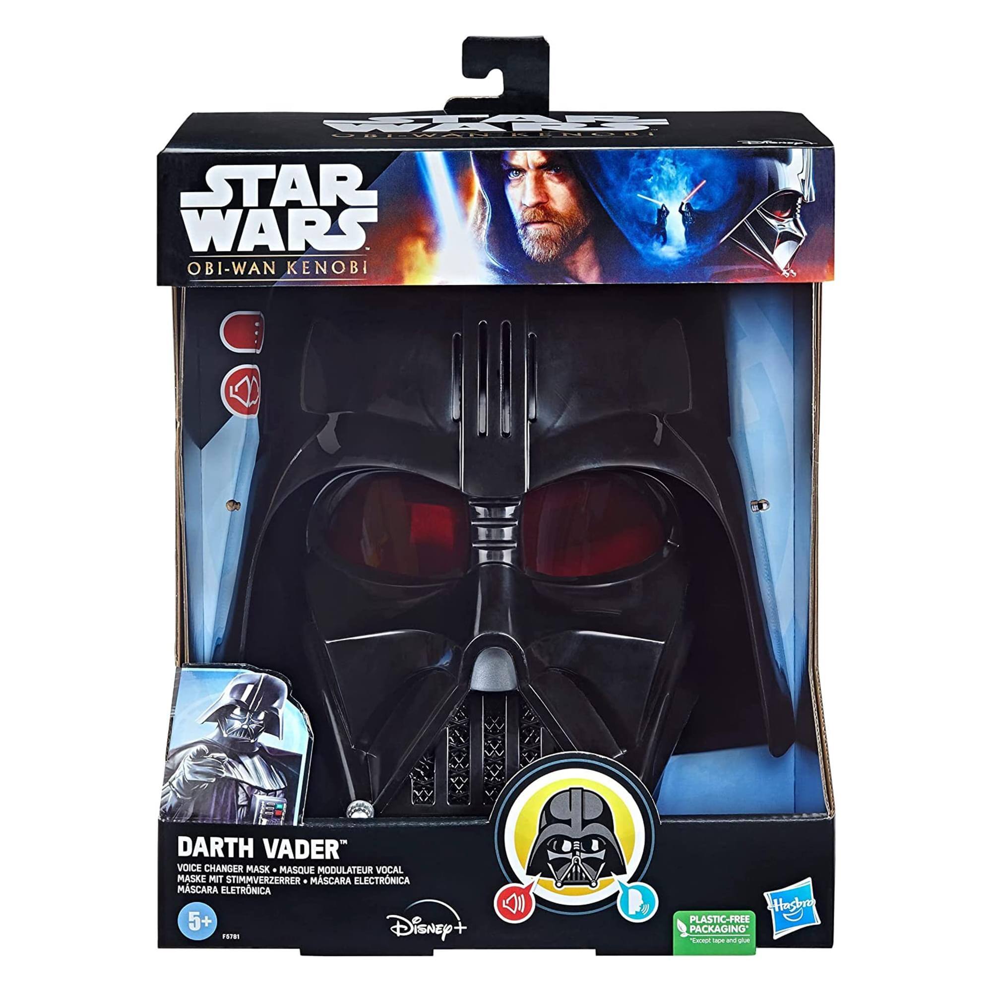 STAR WARS OBI-WAN KENOBI DARTH VADER" VOICE CHANGER MASK MASQUE MODULATEUR VOCAL MASKE MIT STIMMVERZERRER . MSCARA ELECTRNICA MSCARA ELETRNICA 5+ Disney+ FE 4 Haddve PLASTIC-FREE PACKAGING"