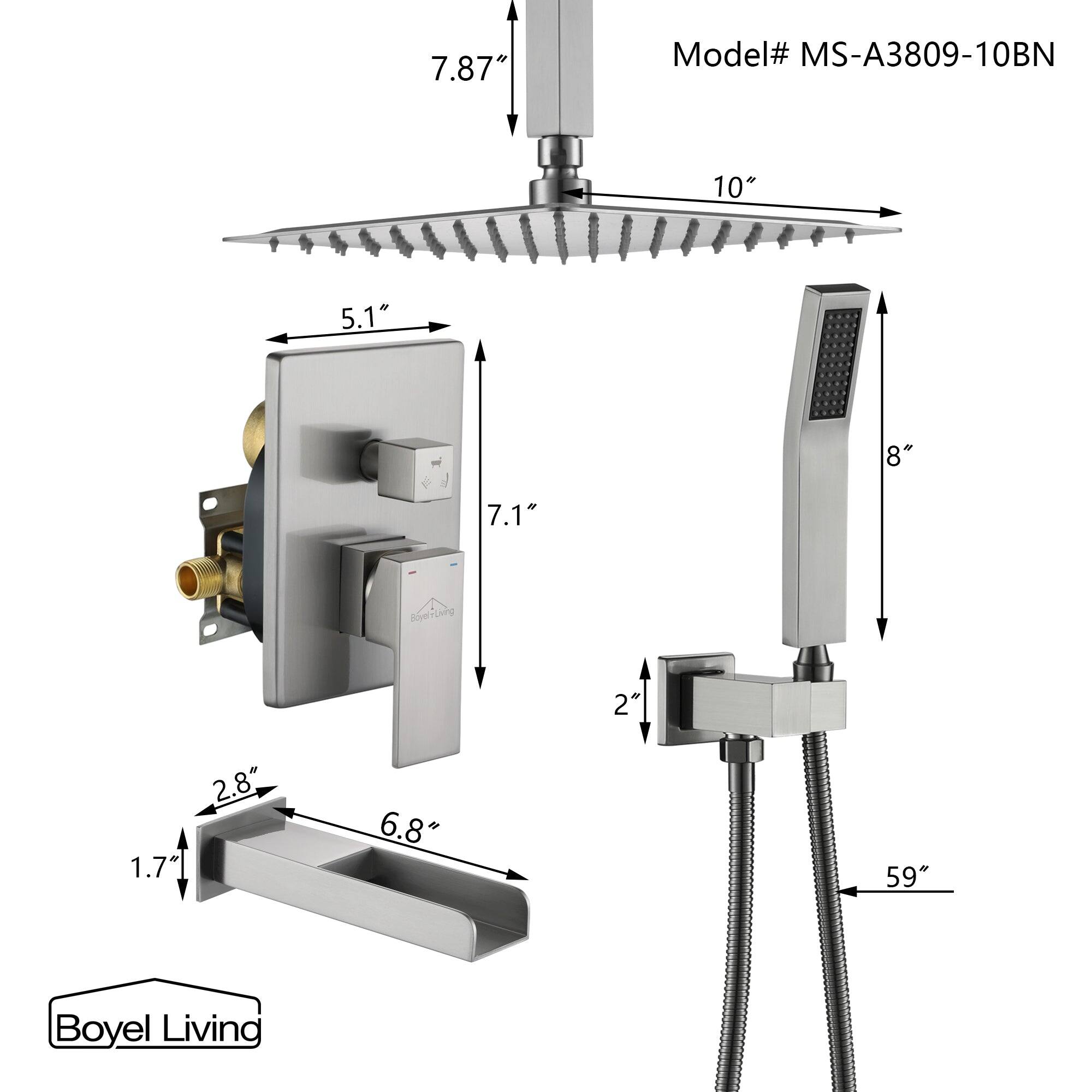 Model# MS-A3809-10BN, 7.87", 10", 5.1", 8", 7.1", 2.8", 1.7", 6.8", 59", Boyel Living