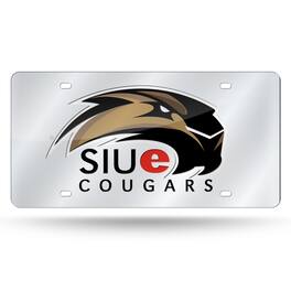 Rico Industries - SIUE Edwardsville Cougars Mirrored Laser Cut License Plate Laser Tag - Multi