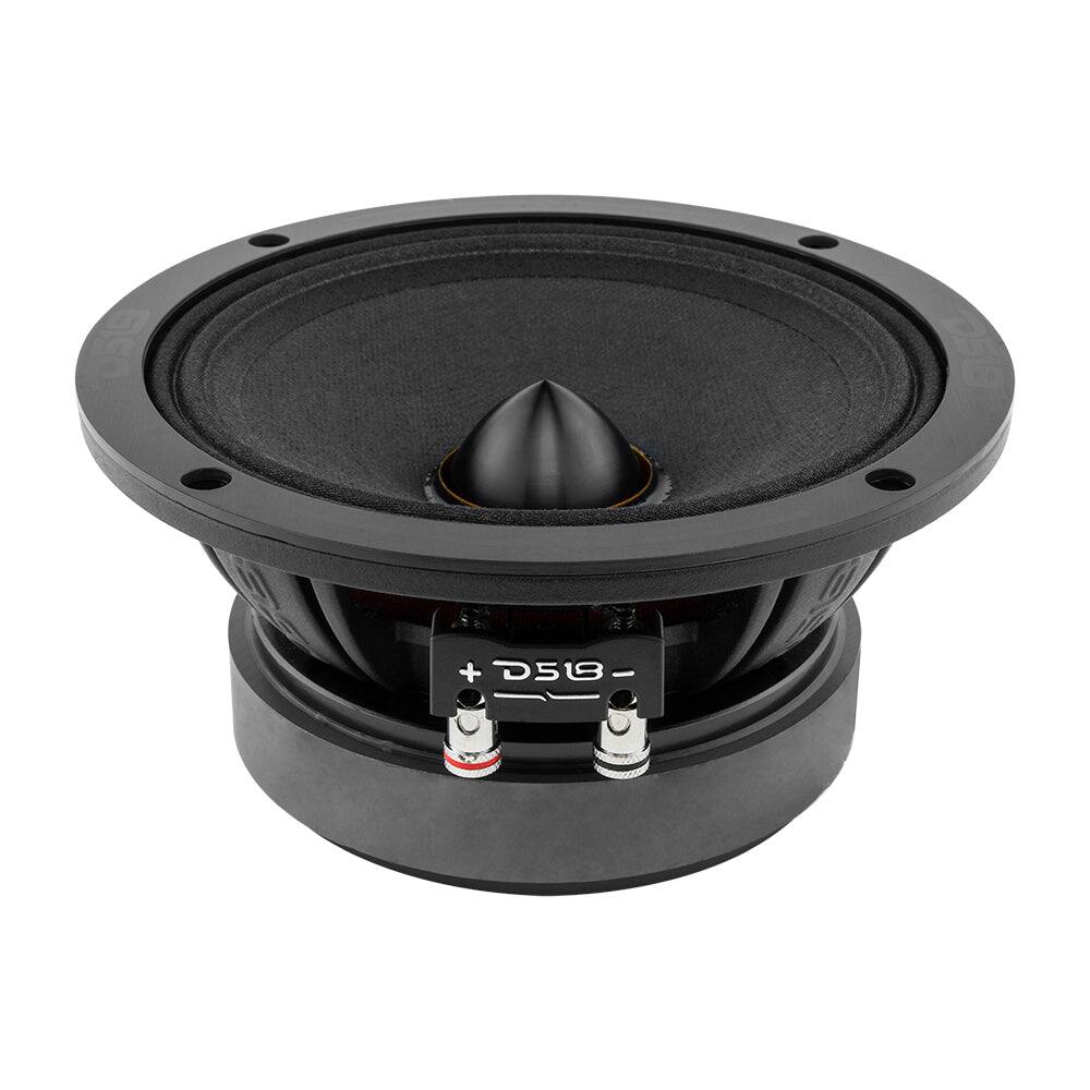 Angle. DS18 Audio - PRO-ZXI 6.5" Mid-Range Loudspeaker with Bullet, 300W RMS 4-Ohm.