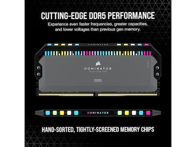 CORSAIR Dominator Platinum RGB 64GB (2 x 32GB) DDR5 6000 (PC5 CORSAIR Dominator Platinum RGB 64GB (2 x 32GB) DDR5 6000 (PC5