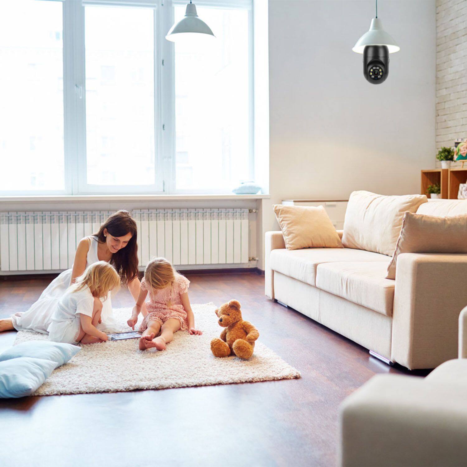 Alt View 4. Tiramisubest - E27 WiFi Bulb Camera 1080P FHD WiFi IP Pan Tilt Security Surveillance Camera.