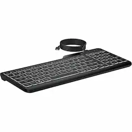 HP - 405 Backlit Wired Keyboard (7N7C1AA) - Cable Connectivity - USB Type A Interface - LED - 20 Hot Key(s) - Microphone - Macaron