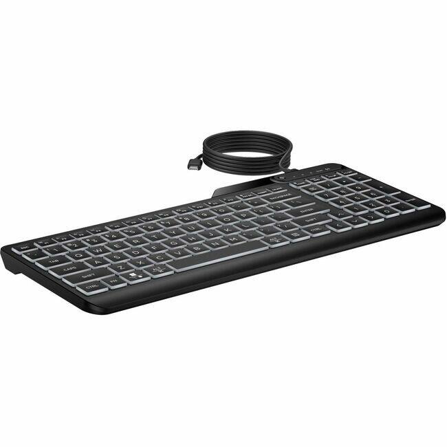 HP - 405 Backlit Wired Keyboard (7N7C1AA) - Cable Connectivity - USB Type A Interface - LED - 20 Hot Key(s) - Microphone - Macaron