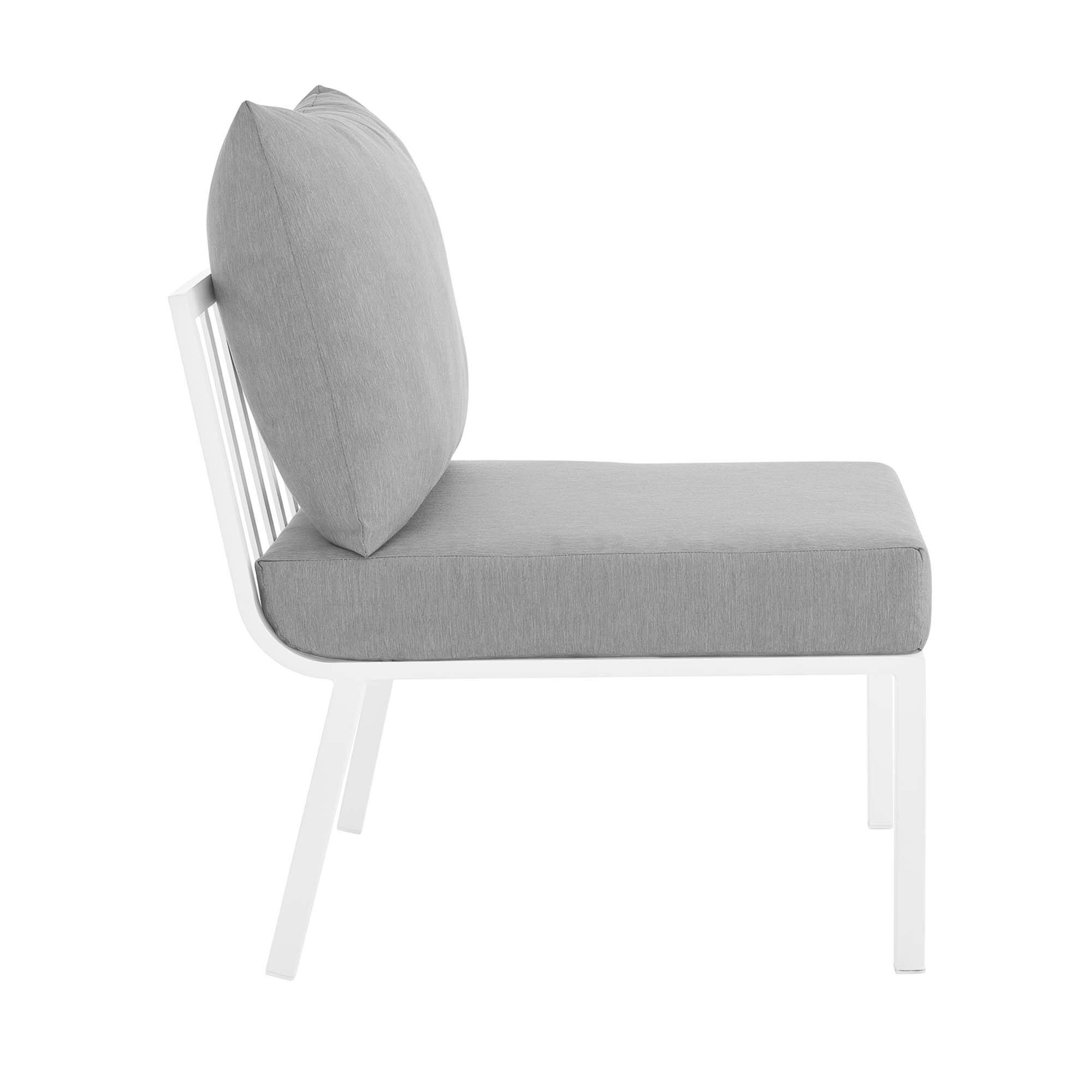 Back. Modway - Riverside Outdoor Patio Aluminum Armless Chair by Modway - White Gray.