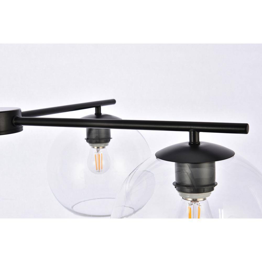 Alt View 3. Living District - Opus 4 lights black pendant - Black And Clear.
