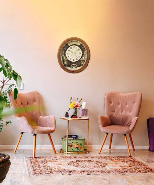 Back. Seiko - Seiko Midnight Royale Melodies in Motion Clock - Brown.