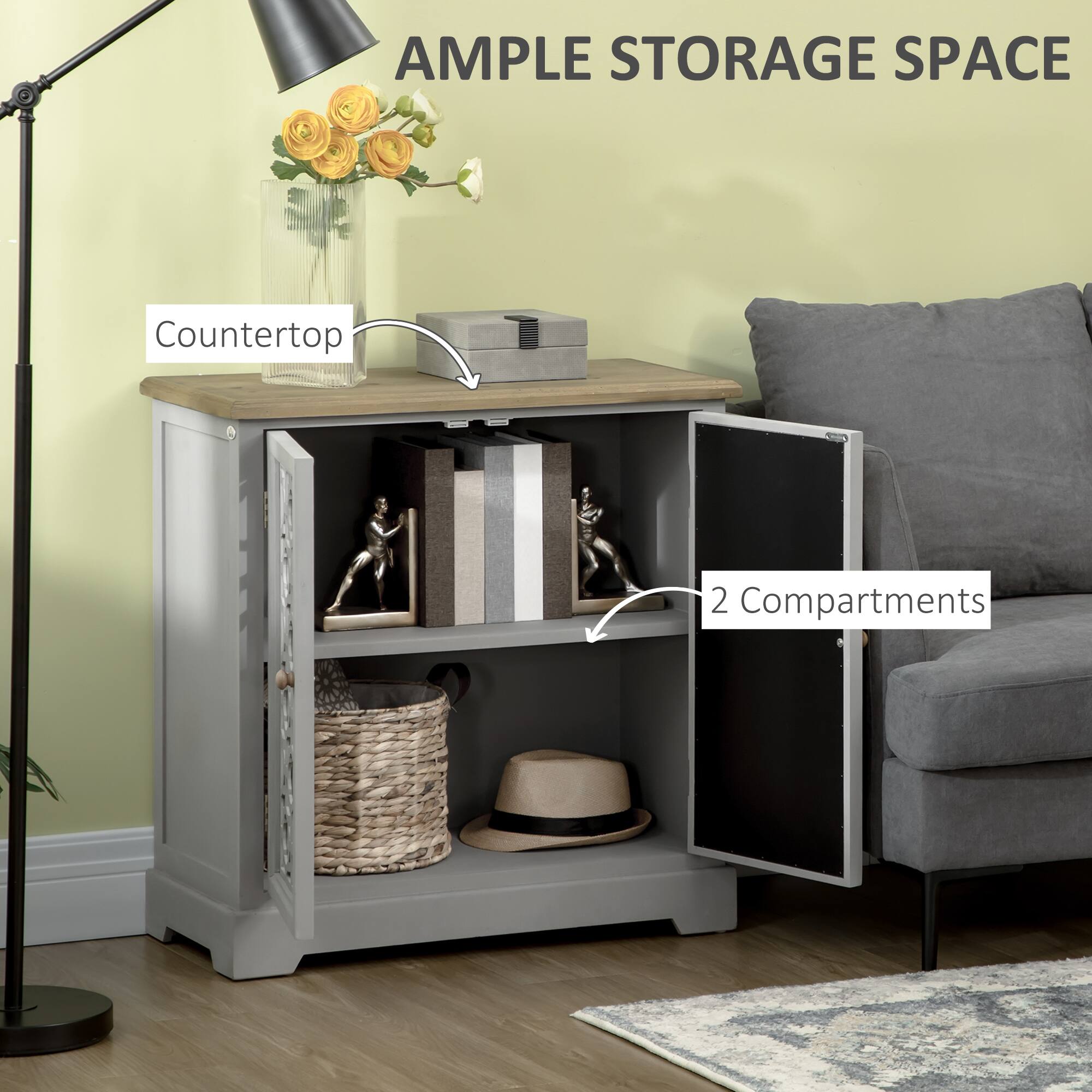 AMPLE STORAGE SPACE

Countertop

2 Compartments