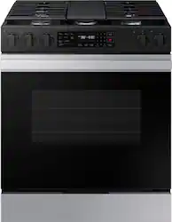 Samsung - Bespoke 6.0 Cu. Ft. Slide-In Gas Range with Air Fry - Stainless Steel - Front_Zoom