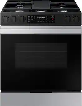 Samsung - Bespoke 6.0 Cu. Ft. Slide-In Gas Range with Air Fry - Stainless Steel
