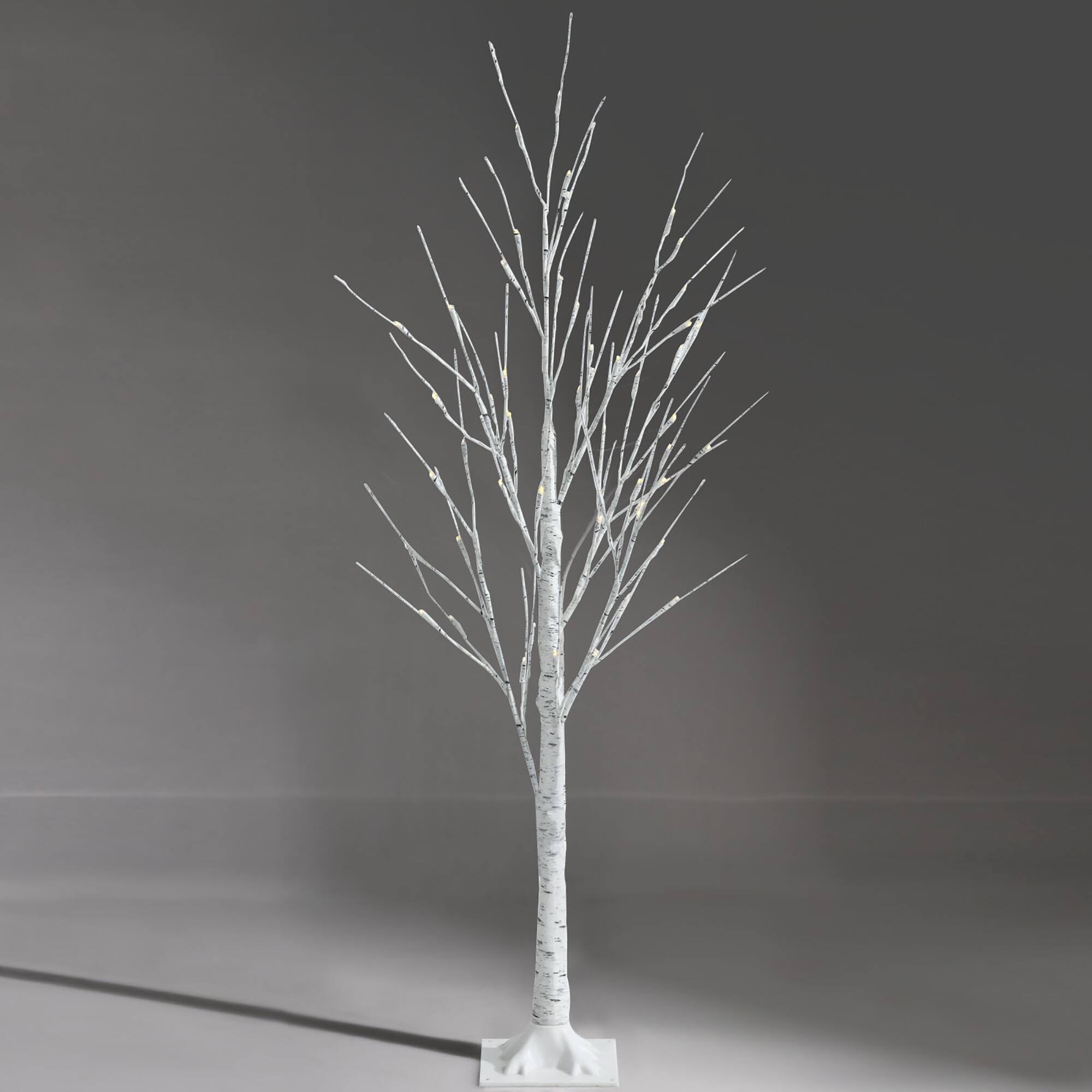 Alt View 19. Costway - 4ft Pre-lit Twig Birch Tree for Christmas Holiday with 48 LED Lights - White.