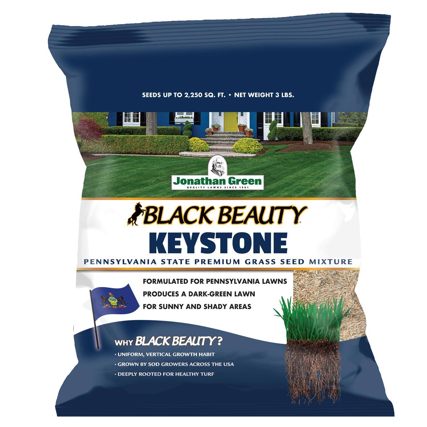 Jonathan Green - Black Beauty Keystone All Grasses Sun or Shade Grass Seed 3 lb price history on PriceWatchPro