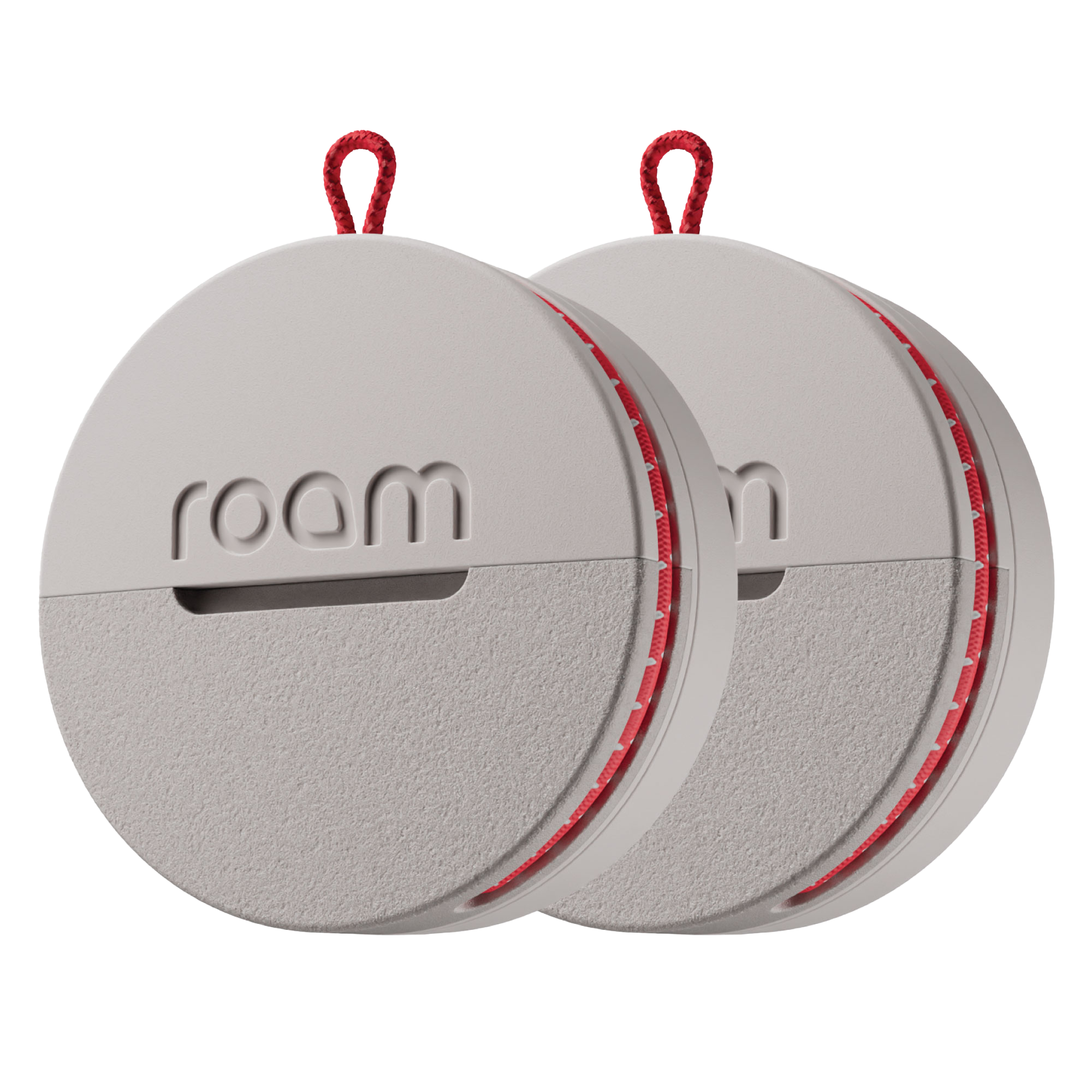 Front. Roam - Roam 3-in-1 Tracker - Bluetooth Item Locator, Keys/Luggage/Pet Gear, iOS or Android Find My, Waterproof, 2-Pack, Grey - Grey.
