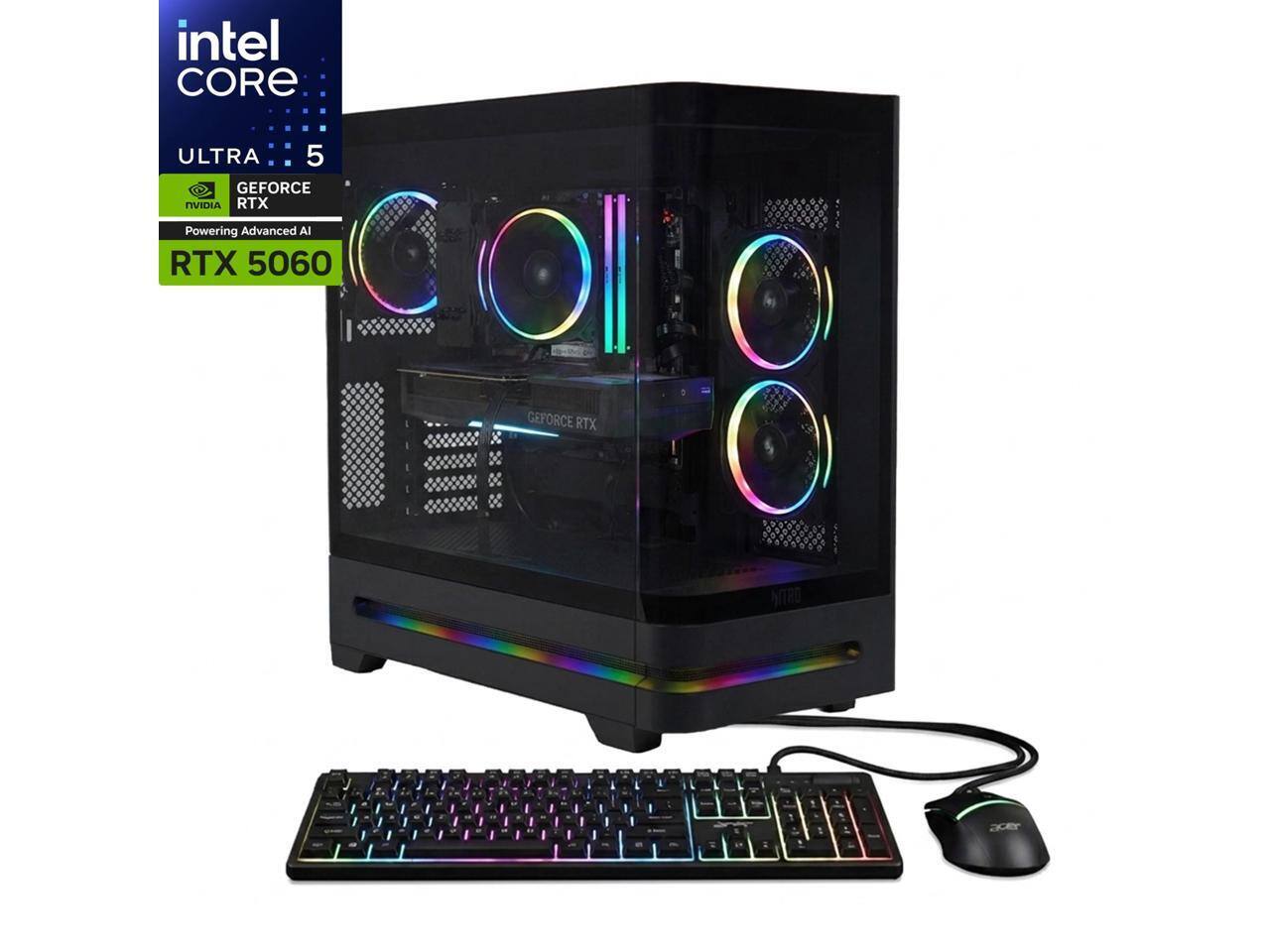 Acer - Intel Ultra 5, RTX 5060, DDR5, WiFi 7 AI Gaming Desktop PC