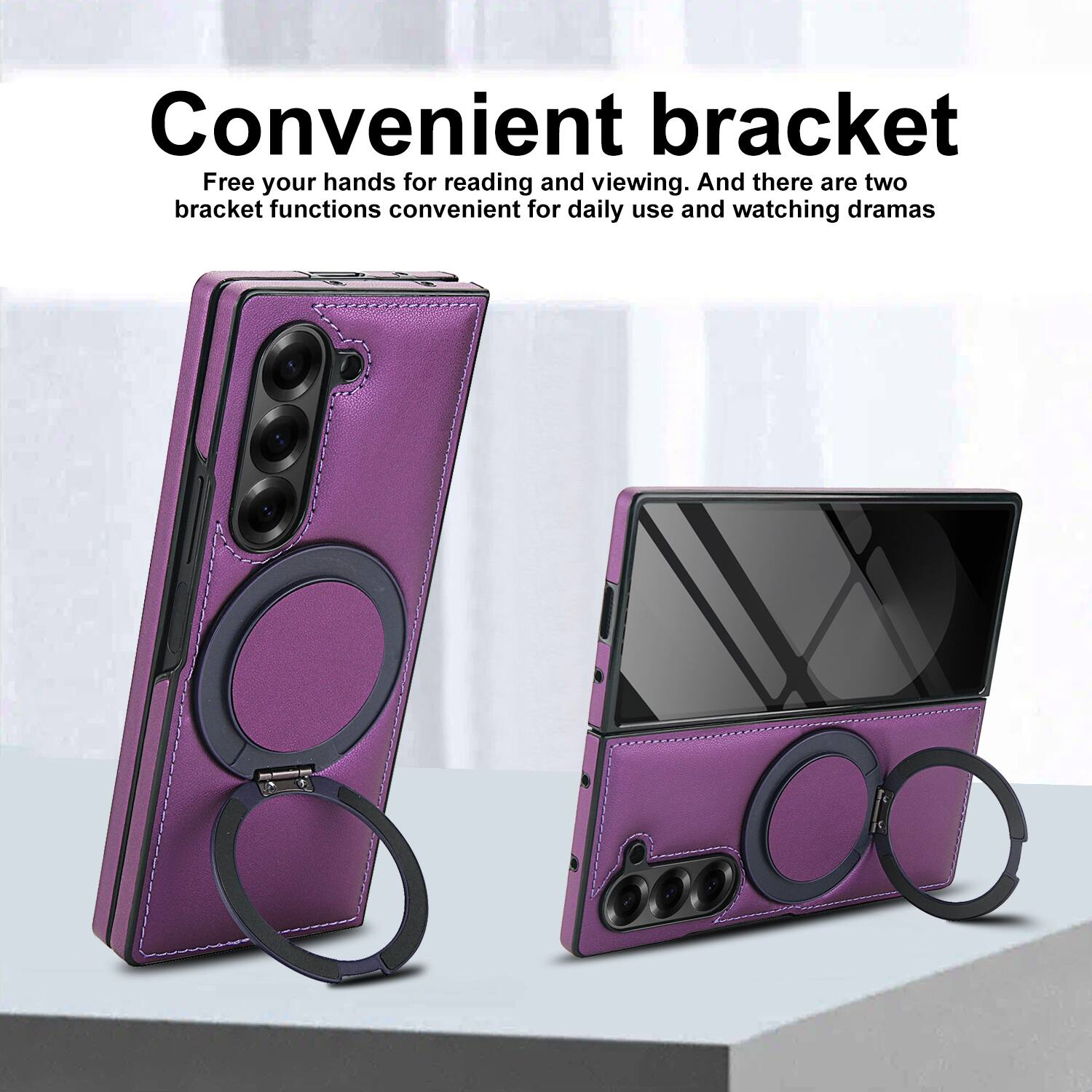 Convenient bracket  
Free your hands for reading and viewing. And there are two bracket functions convenient for daily use and watching dramas.