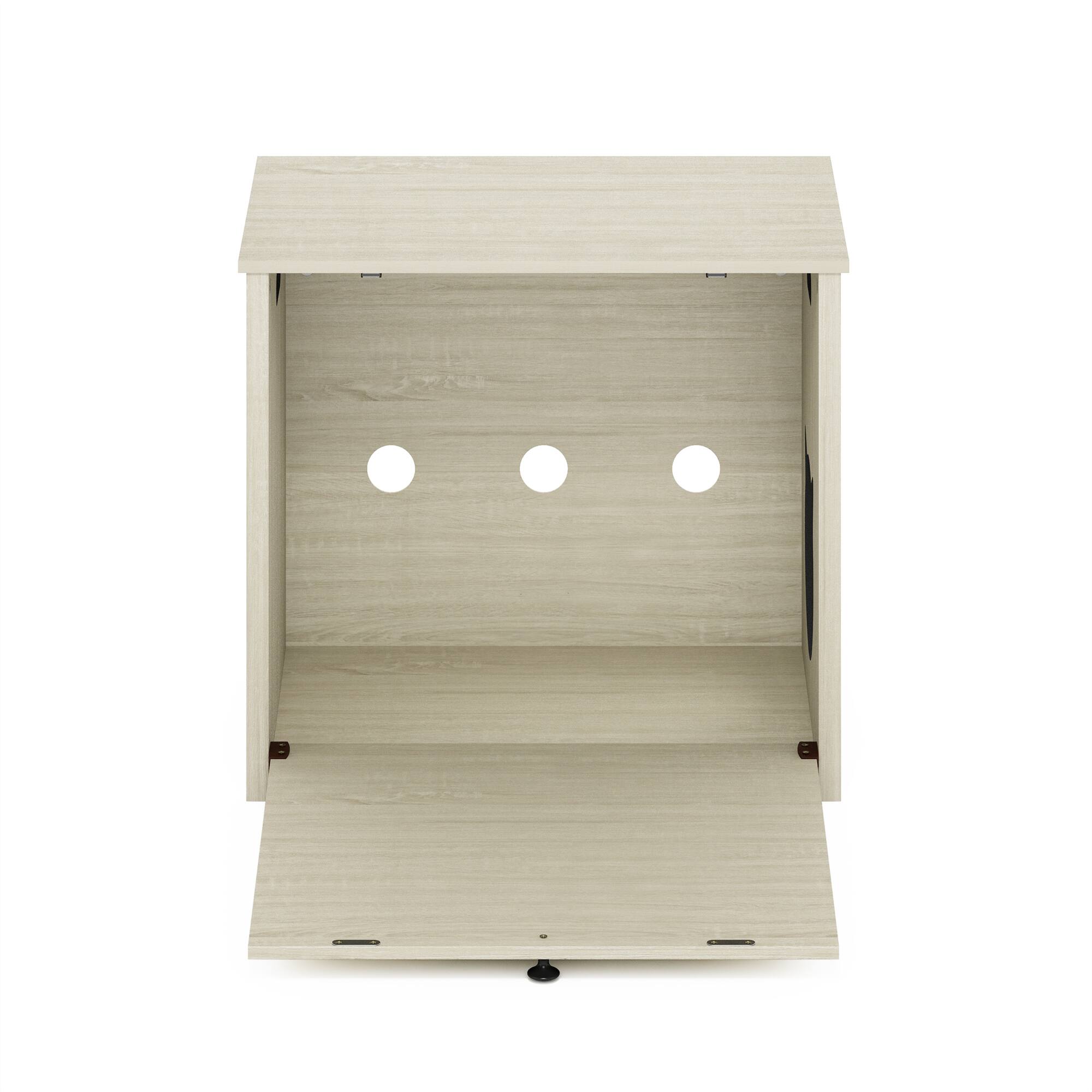 Alt View 5. Furinno - Peli Small Cat Litter Box Enclosure with Single Door - White Wash.