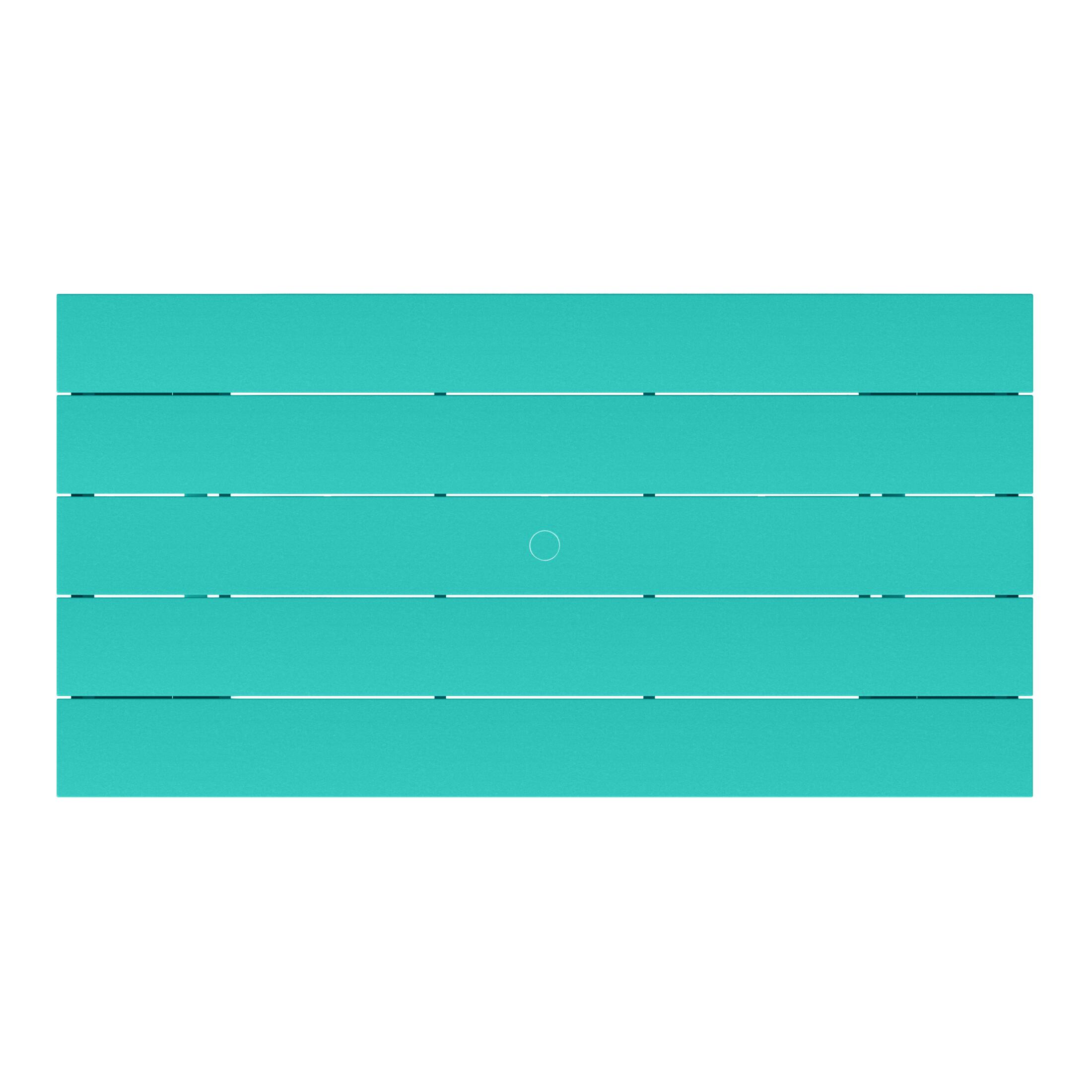 Alt View 3. WestinTrends - WestinTrends Ashore Outdoor Modern HDPE 66" Wide Rectangle Patio Dining Table for 6 - Turquoise.