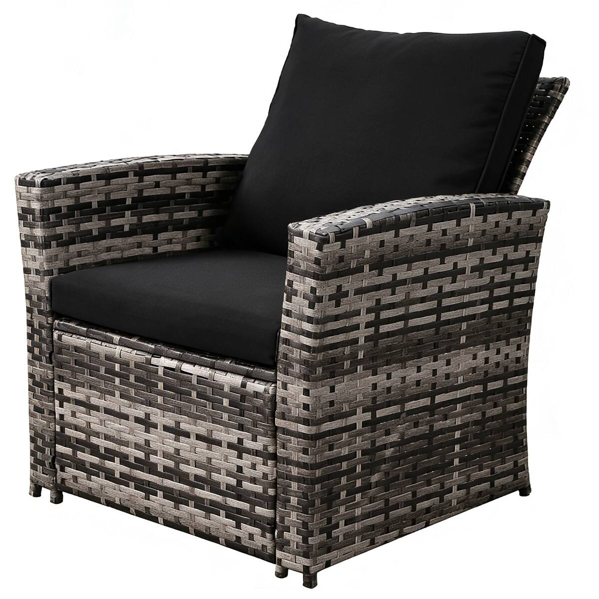 Alt View 2. Ainfox - Ainfox 4 Piece Outdoor Patio Furniture Sets, Wicker Conversation Sectional Set for Balcony Porch Backyard - black.