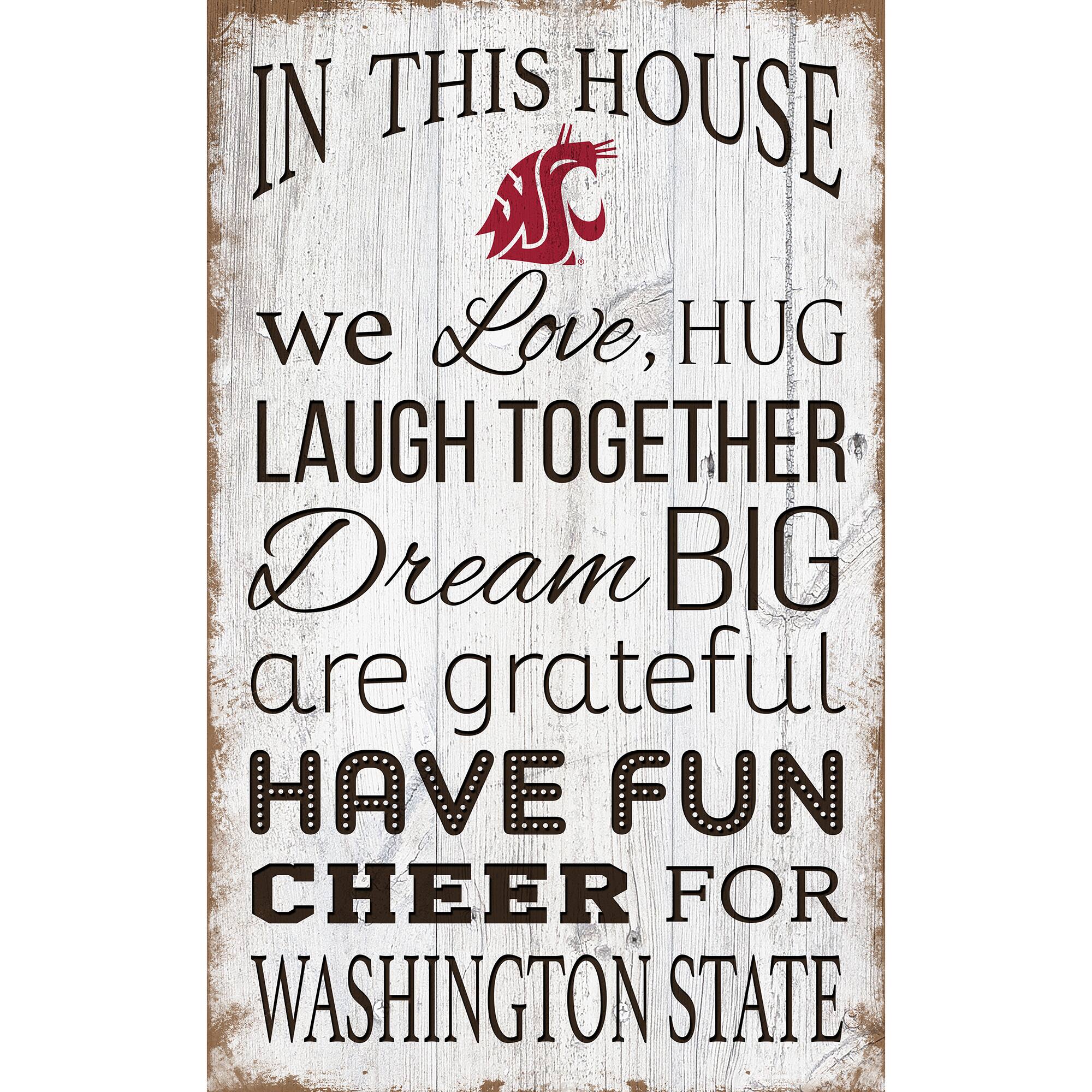 Washington State Cougars 11'' x 19'' Team In This House Sign