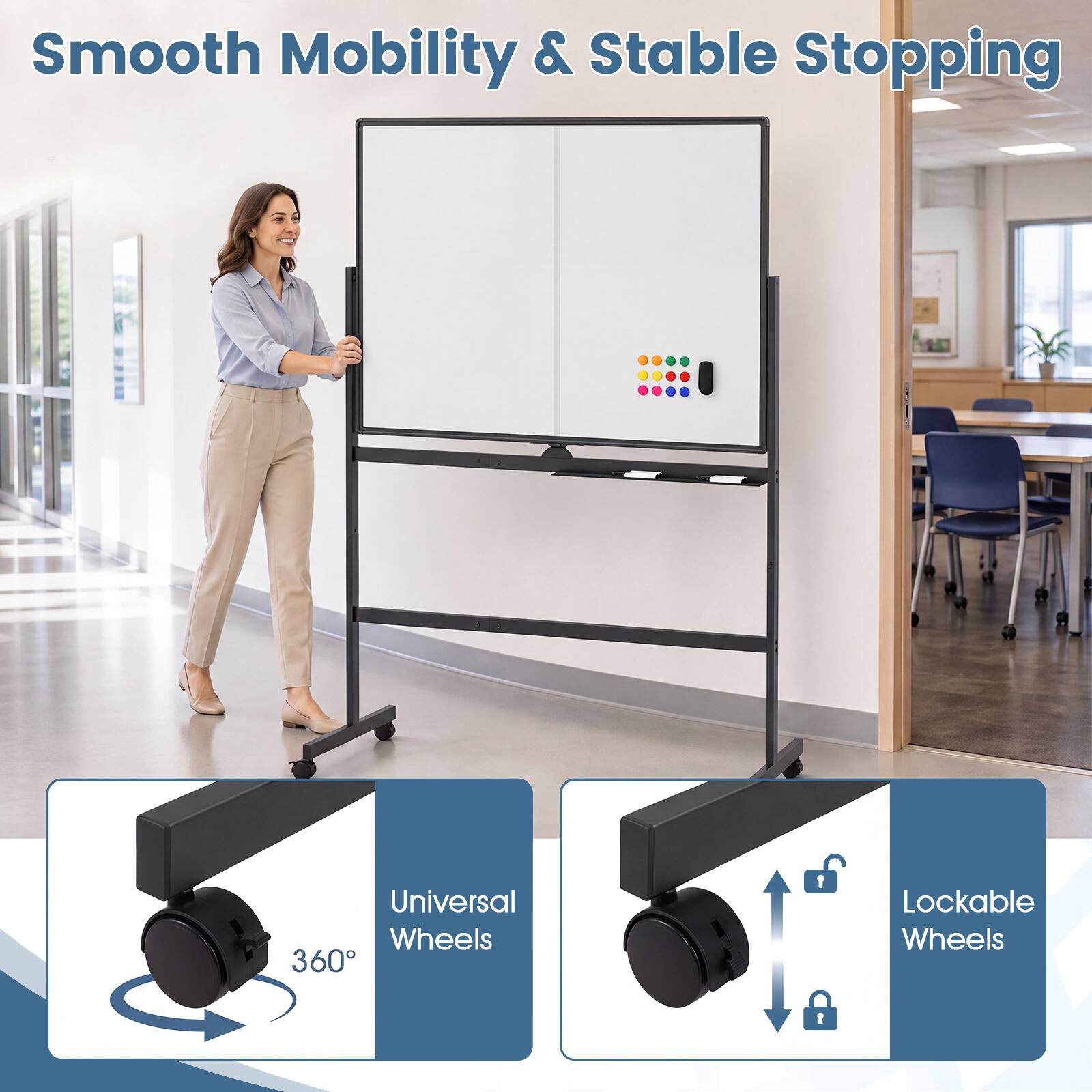 Smooth Mobility & Stable Stopping

Universal Wheels 360

Lockable Wheels