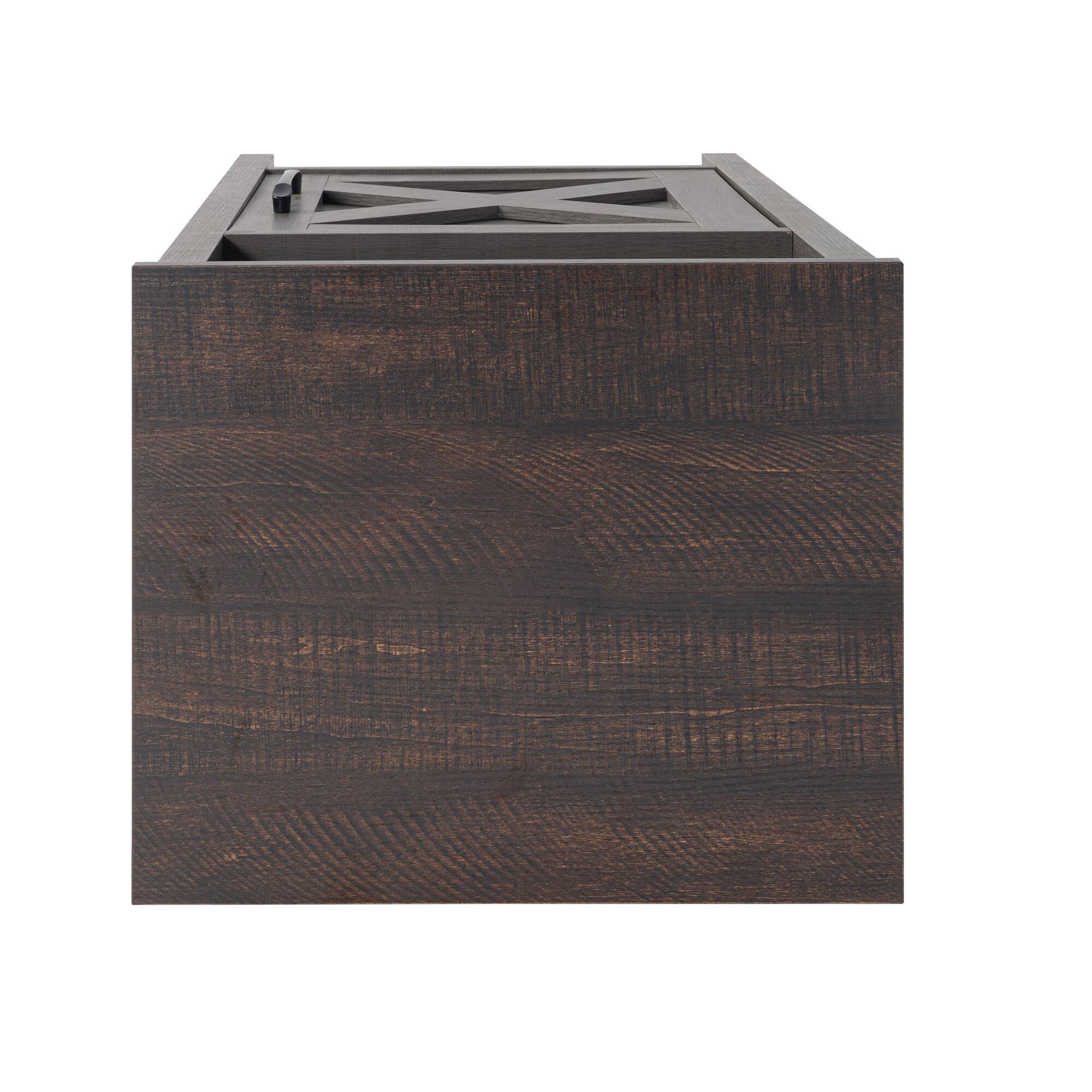 Alt View 6. Vaczon - Two-Tone Farmhouse Style Side Table, Rustic Vintage Nightstand with Storage, Wood End Table for Bedroom & Living Room - Brown，Gray.