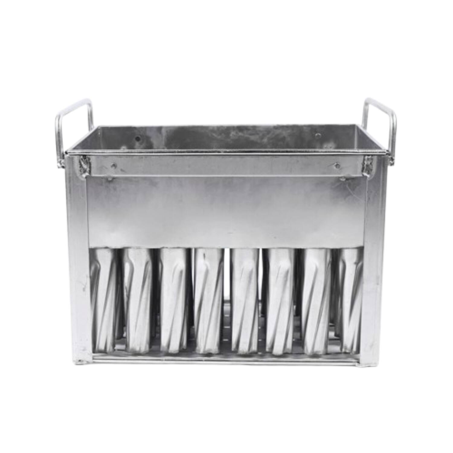 Front. Home Collection - 40PC Stainless Steel Popsicle Ice Cream Mold Spiral Stick Holder - Silver.