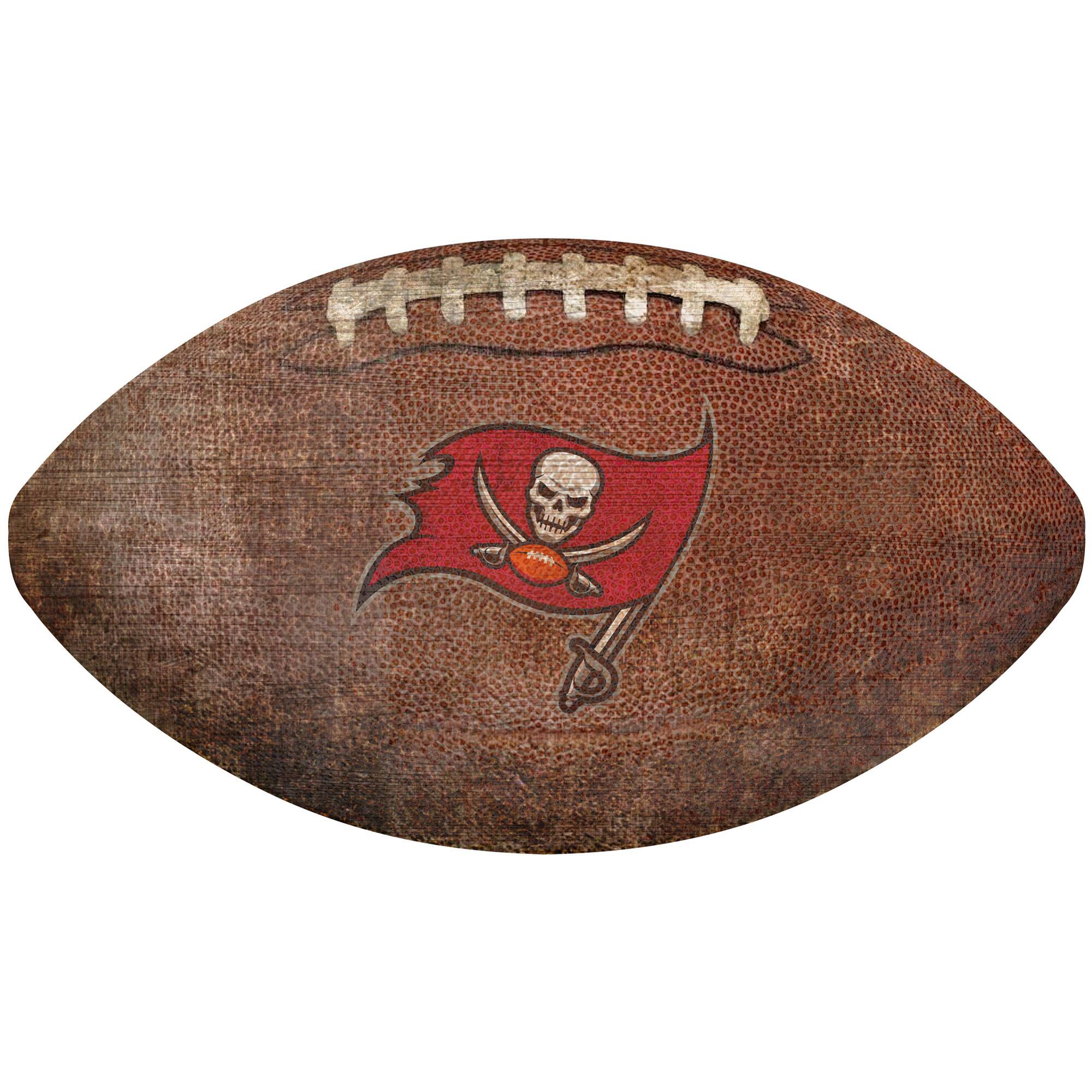 Front. Fan Creations - Tampa Bay Buccaneers 12'' Football Sign - Multicolor.