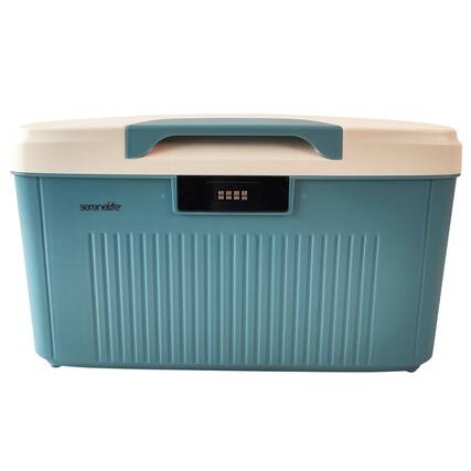 Front. SereneLife - SereneLife 8.5-Gallon Lockable Storage Box, Heavy Duty with Combination Lock, Blue - SLSBXN750BL.