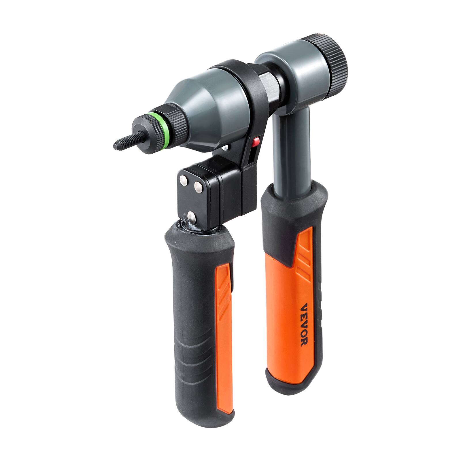 Alt View 5. VEVOR - Rivet Nut Tool Kit, 9-Inch Ratchet Rivnut Tool Kit, with 10 Mandrels and 100 Nuts, Metric and SAE Size M5, M6, M8, M10 - Orange + Black.