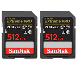 SANDISK - Extreme PRO UHS-I U3 SDXC Memory Card - 512GB, 2-Pack