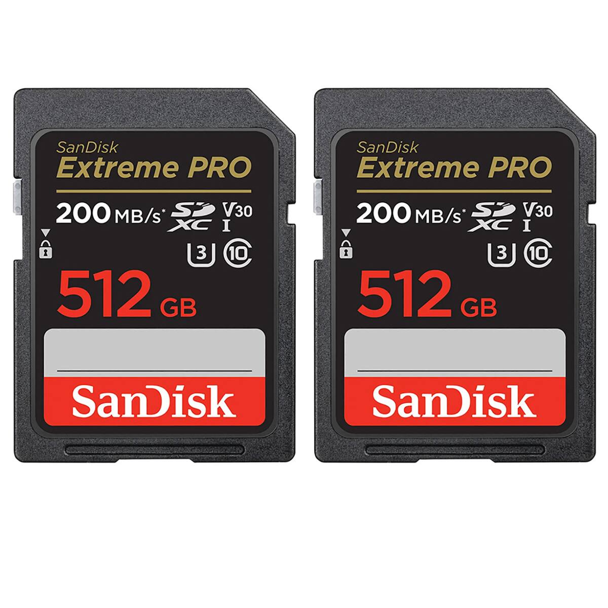 SanDisk Extreme PRO  
200 MB/s' S V30 XC I X  CC 512 GB  
SanDisk