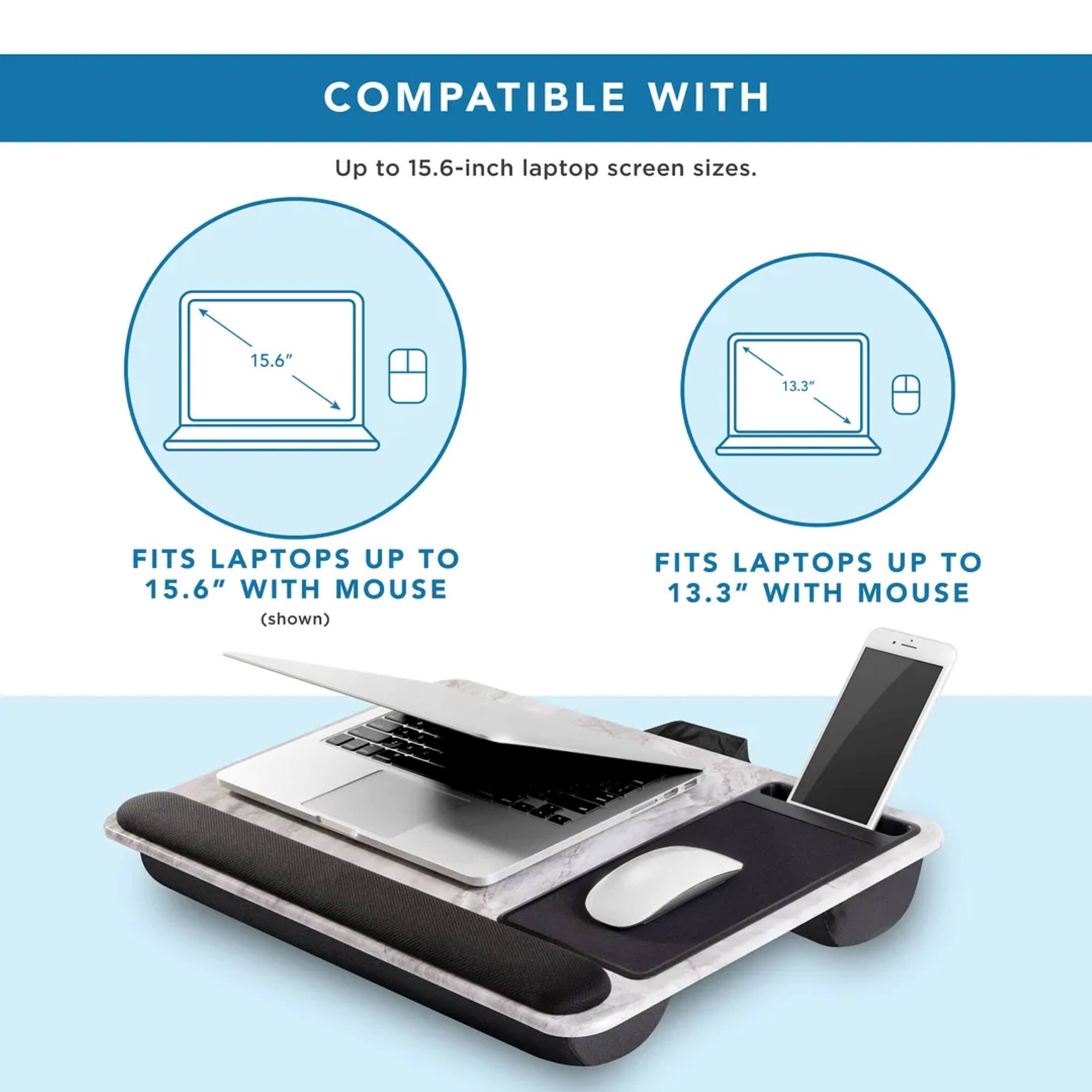 COMPATIBLE WITH Up to 15.6-inch laptop screen sizes. FITS LAPTOPS UP TO 15.6" WITH MOUSE (shown) FITS LAPTOPS UP TO 13.3" WITH MOUSE