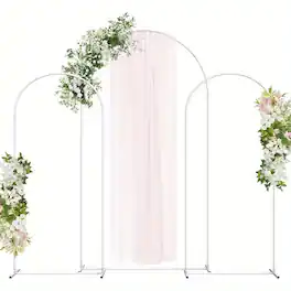 Oumilen - Set of 3 Wedding Arch Backdrop Stand (7.3FT, 6FT, 6FT)