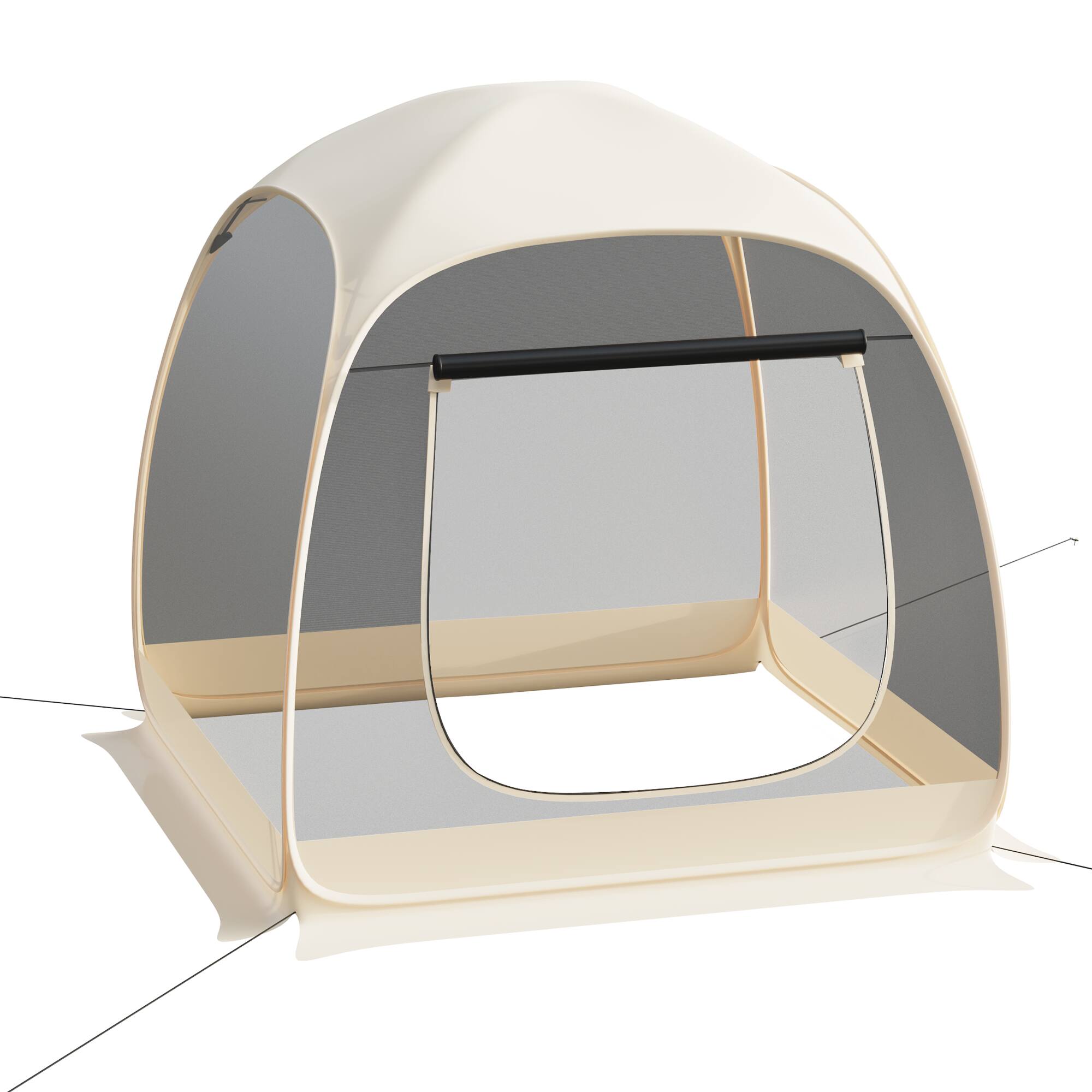 Left. Circus Cirle - Breathable Mesh Camping Tent - beige.