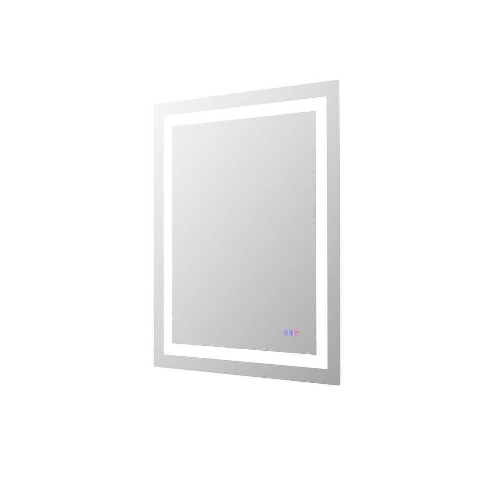 Left. Elegant Kitchen and Bath - Riven 36X30 Led Mirror, Adjustable Color 3000K/4200K/6400K - White.