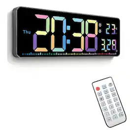 Dazzed Corner - Alarm Clock, Auto-Dimming Digital Wall Clock - Black