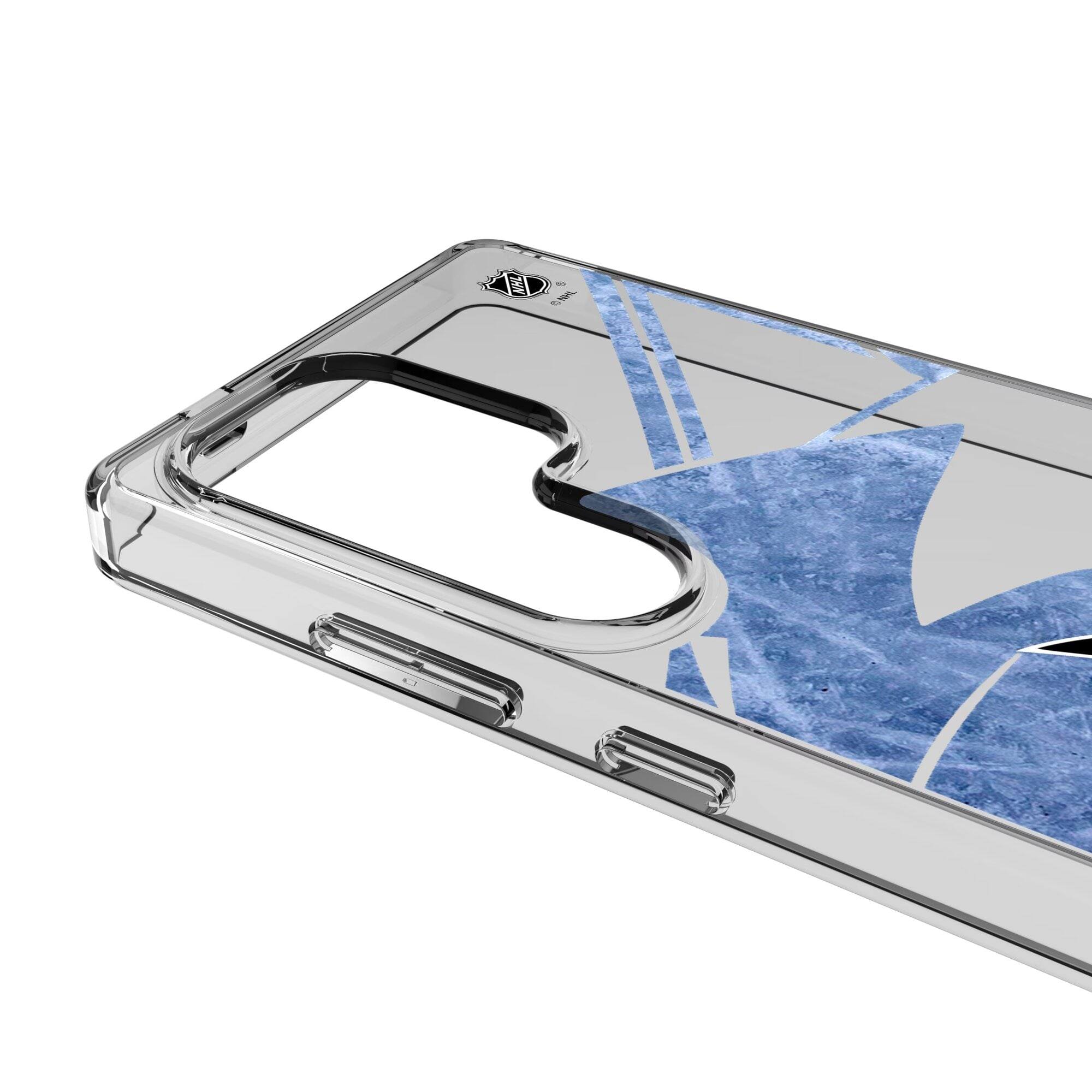 Alt View 2. Keyscaper - San Jose Sharks Galaxy Clear Ice Case - S23 Ultra - Multicolor.