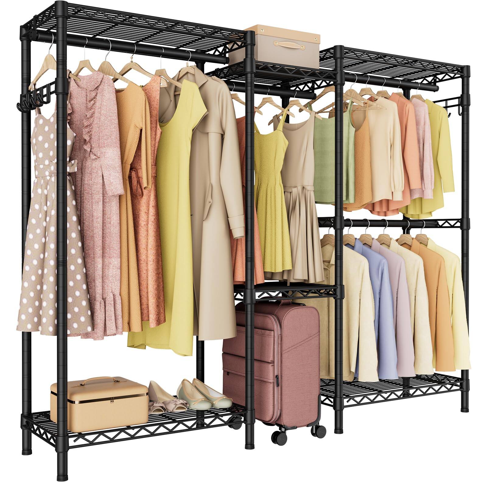Cedar Assembly Heavy Duty Garment Rack Large Clothes Freestanding ...