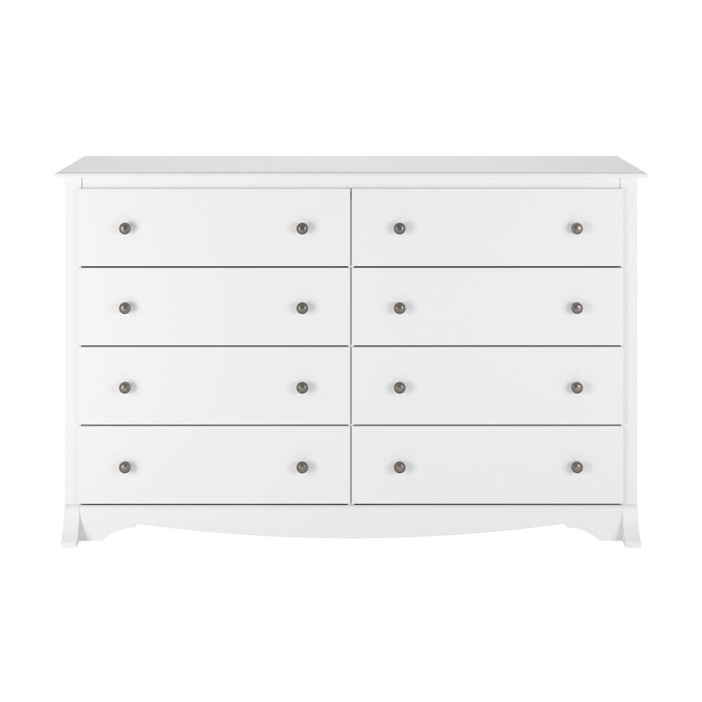 Angle. Prepac - Prepac Monterey 8-Drawer Dresser, White - White.
