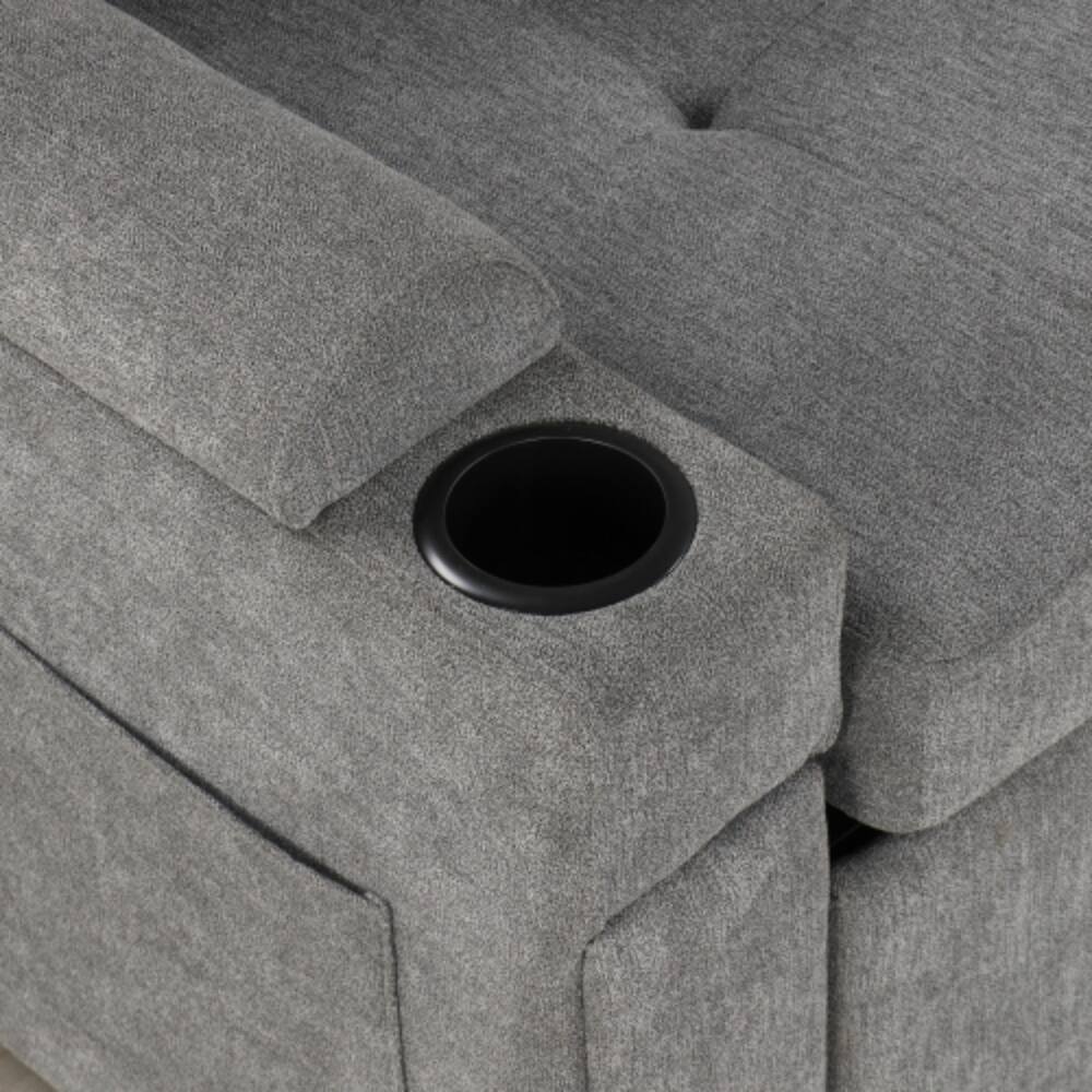 Alt View 6. LUCKY ONE - 83.5" L-Shaped Convertible Sofa Bed w/ Storage Cup Holders USB Ports Chaise - Gray.