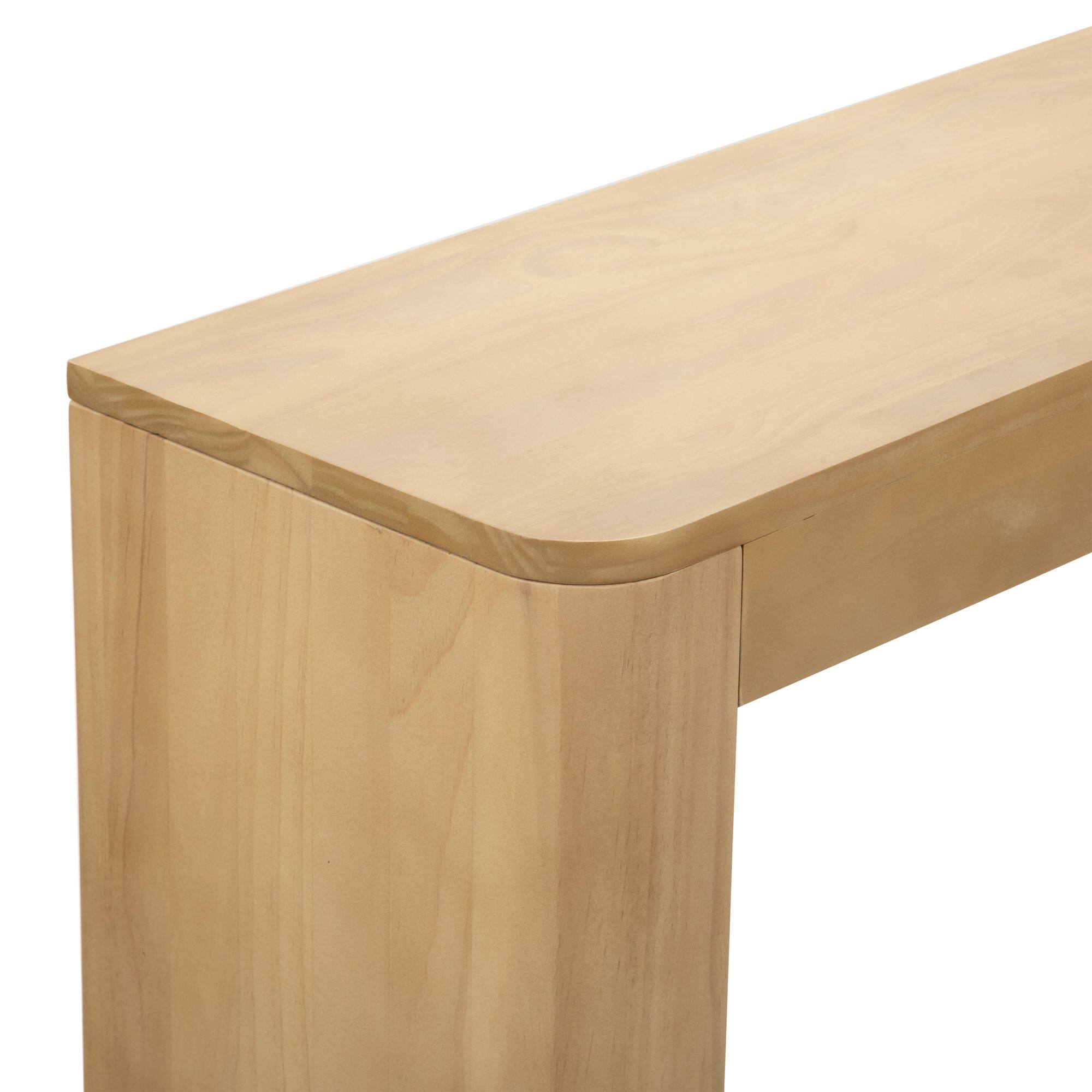 Alt View 5. Plank+Beam - Contour Console Table (56in / 1420mm), Blonde - Blonde.
