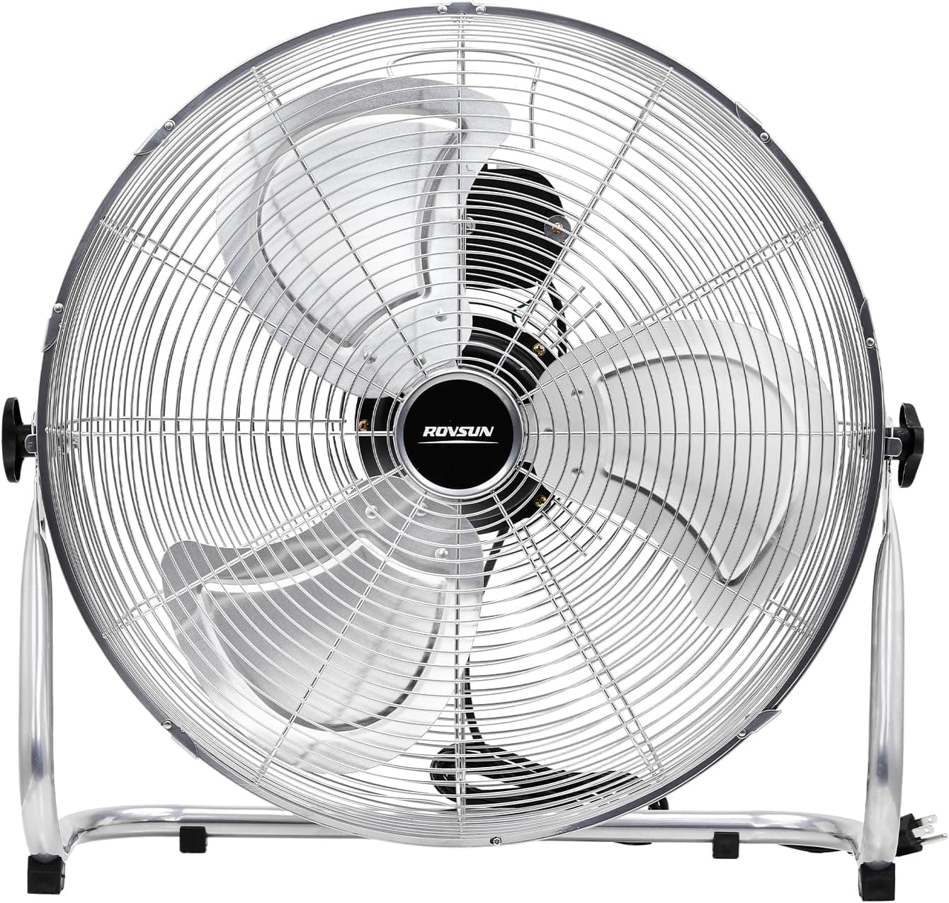 Winado - 12'' Floor Fans, High Velocity Heavy Duty Metal Industrial Floor Fan for Commercial & Residential, High Power Fan - Silver