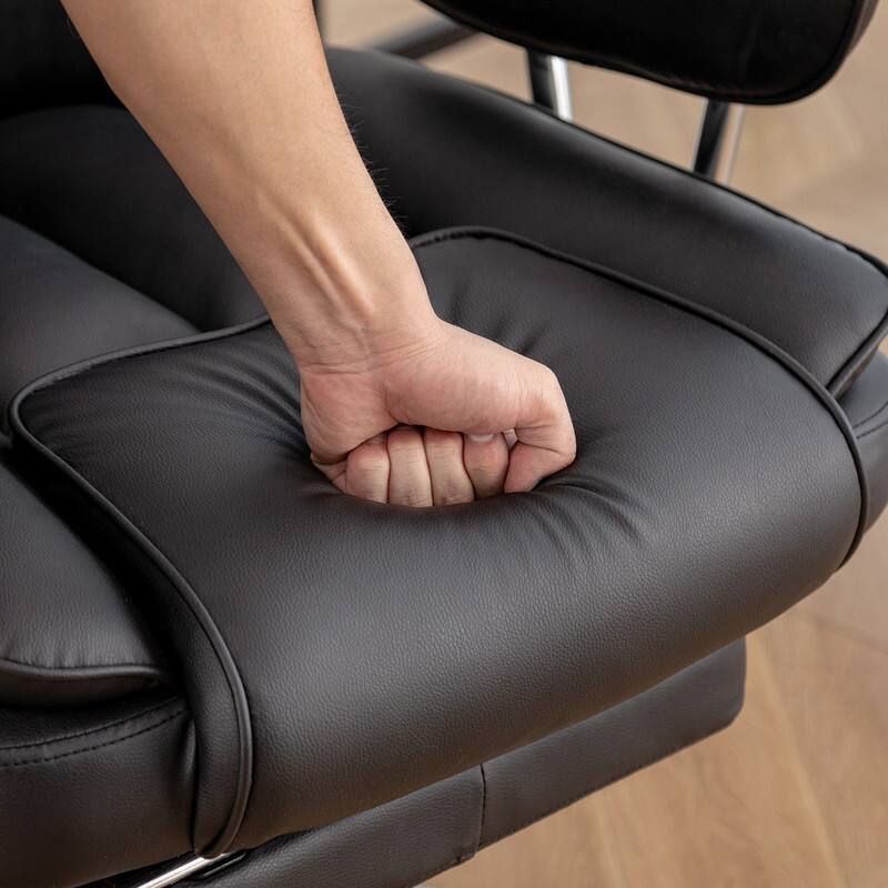 Alt View 4. HTUTWOO - Executive Office Chair - 500LBS,Ergonomic Reclining UP Leather Chair with Footrest,for Home Office & Corporate Workspace - Black.