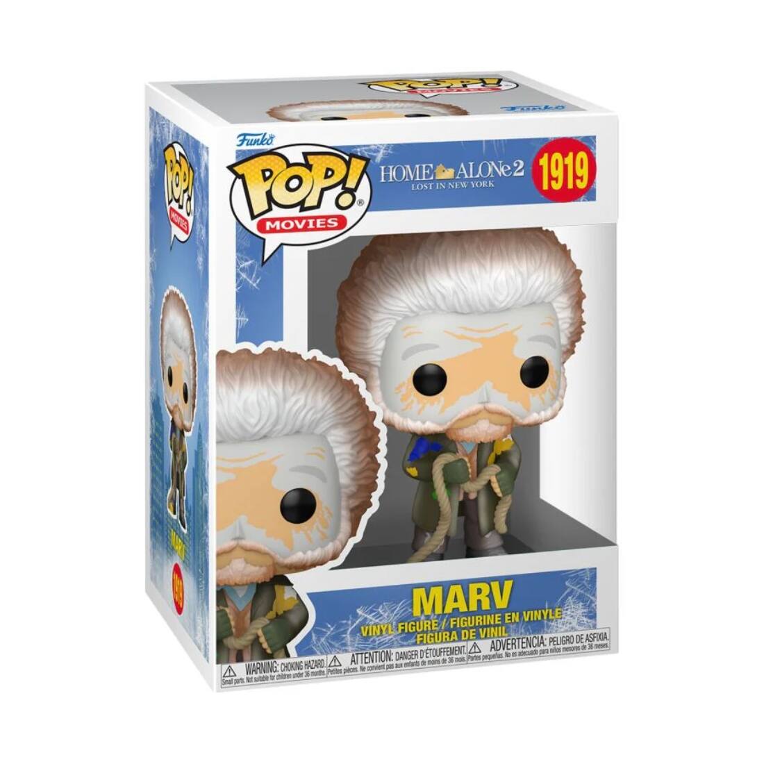Funko POP! Movies  
Home Alone 2: Lost in New York  
1919  

MARV  
Vinyl Figure / Figurine en Vinyle / Figura de Vinilo / Figura de Vinil  

WARNING: CHOKING HAZARD - Small parts. Not for children under 3 years.  
ATTENTION: PELIGRO DE ASFIXIA - Piezas pequeñas. No es para niños menores de 3 años.  
ADVERTENCIA: DANGER D'ÉTOUFFEMENT - Petites pièces. Ne convient pas aux enfants de moins de 3 ans.
