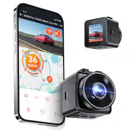 Vantrue - E1 Lite 1080P 60FPS Mini Dash Cam Front, Night Vision, Parking Mode, Easy Installation, 5GHz Wi-Fi & GPS - Black